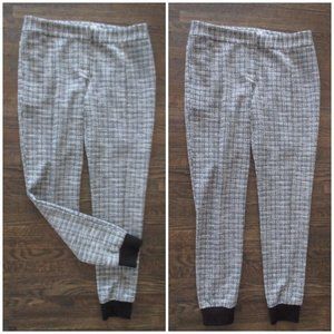 THAKOON ADDITION Textured Black Trim Jogger Pants